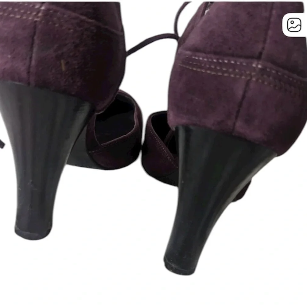 ANTONIO MELANI Purple Suede Heels w/ ankle ties